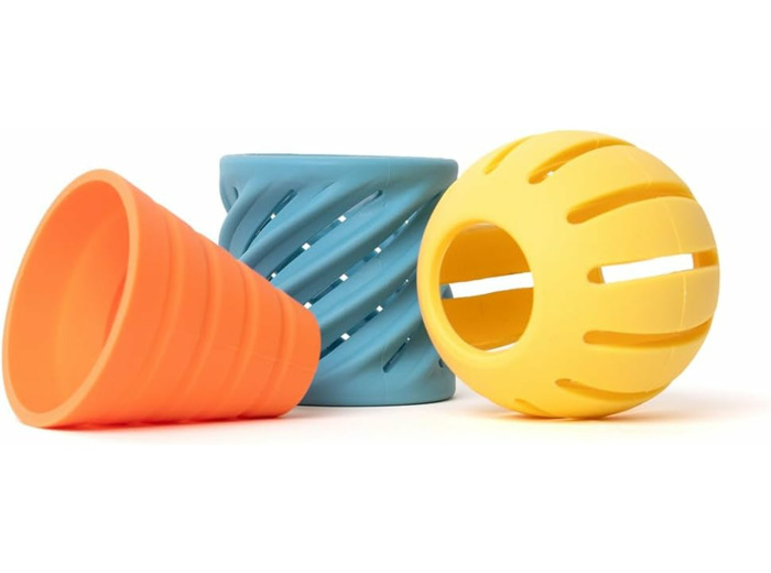 OPPI | FLEX | Trois Jouets forme sensorielle | Jouet d'Éveil Bébé | Développer la dentition | Exploration Sensoriel et Motricité |Multifonctions | Siliconne Alimentaire |Idée Cadeau Dès la Naissance