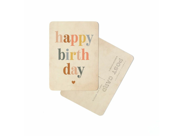 CARTE POSTALE HAPPY BIRTHDAY / ARC EN CIEL / ALL COLORS