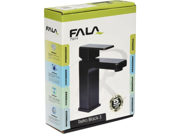 Mitigeur lavabo noir aspect vieilli