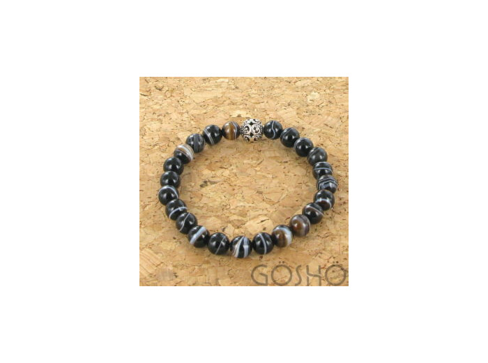 Bracelet GÖSHÖ Agate noire à bande