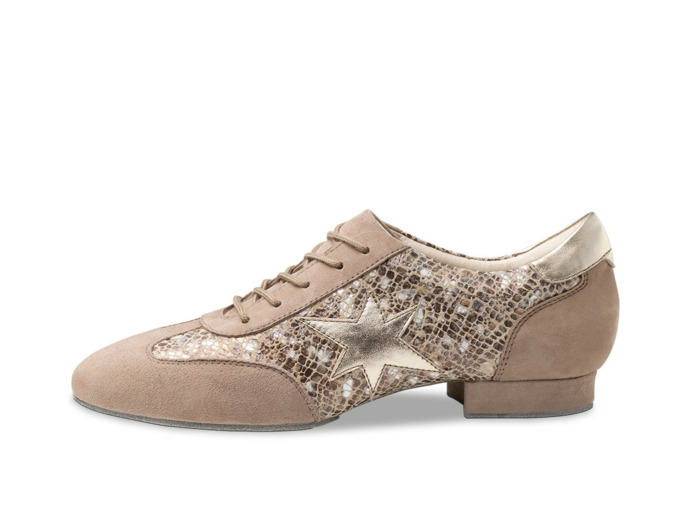 Ariana - Chaussures de danse taupes à lacets pour femmes - Werner Kern
