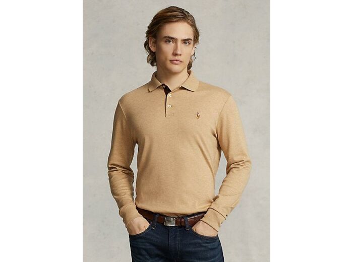 Polo manches longues Ralph Lauren beige