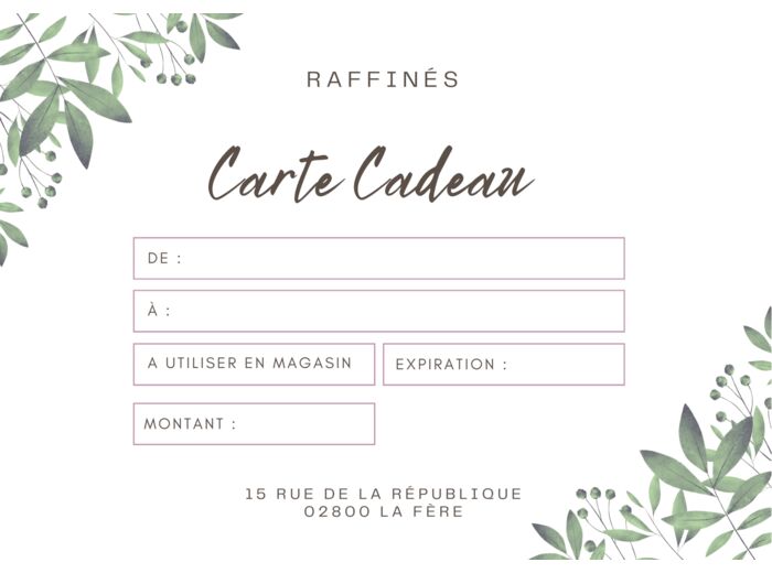 Carte cadeau Raffinés