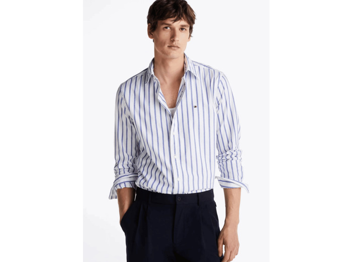 Chemise à rayures Tommy Hilfiger bleue