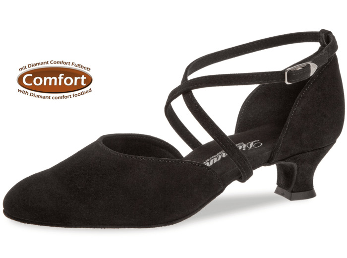 048-112-001 - Chaussures de danse en nubuck noir à bouts fermés - Diamant