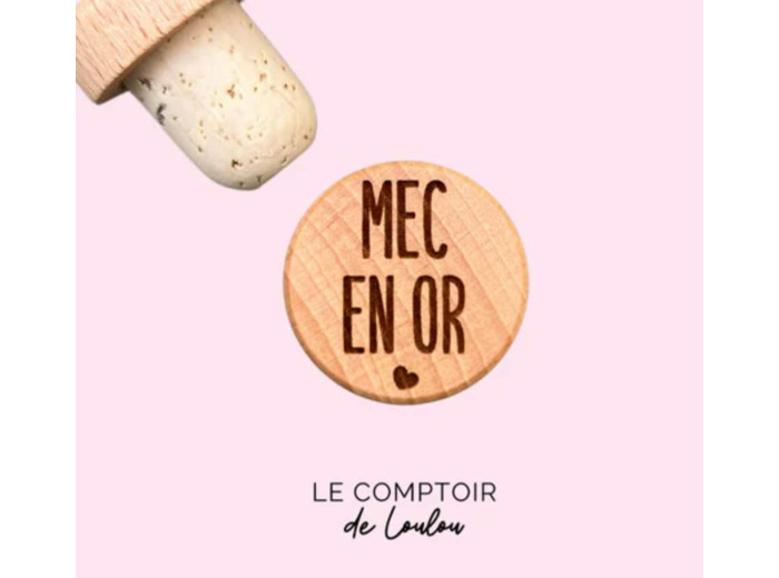 Bouchon en liège personnalisé "Mec en Or"