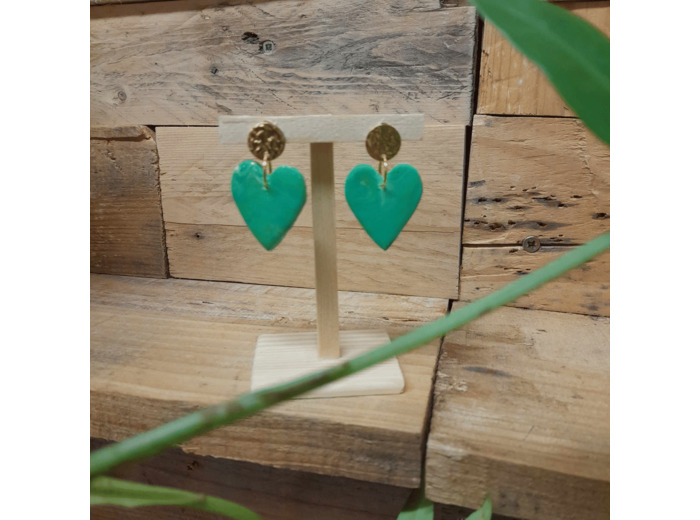 Boucles d'oreilles en résine - COLLECTION HOPE2 - VERT - DANIELE DEMOULIN - Sur le trottoir d'en face