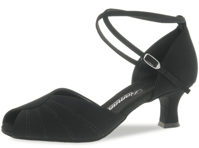027-064-040 - Chaussures de danse noires, talon bobine 5cm - Diamant