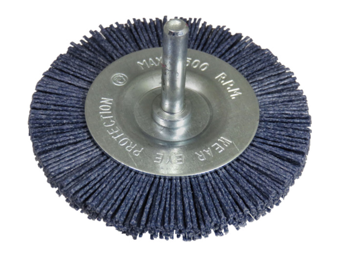 Brosse nylon plate 75mm bleu pour perceuse - 01572