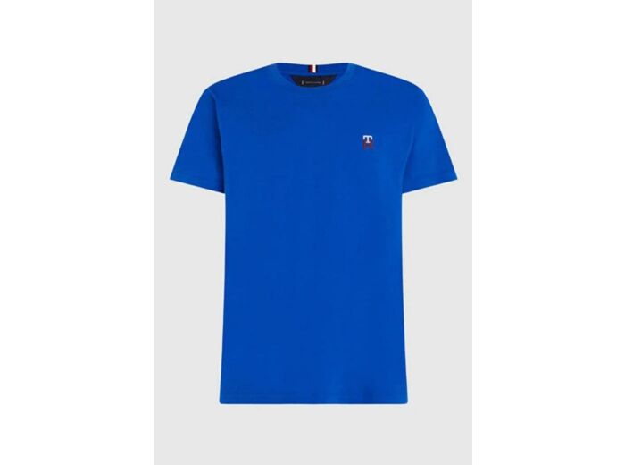 T-Shirt petit logo Tommy Hilfiger bleu en coton bio