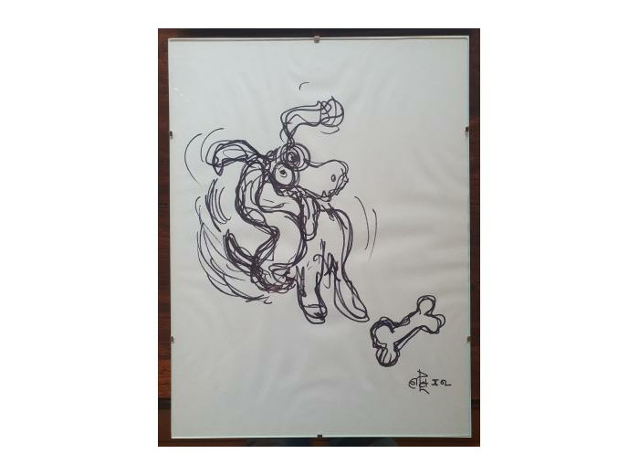 « La puce » Dessin Original by Philippe COLLET