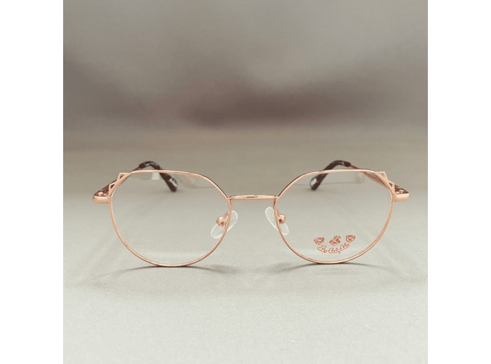 Lunettes de Vue Enfant de la Marque Les Triplés Coloris Doré Rosé / Ecaille Violette