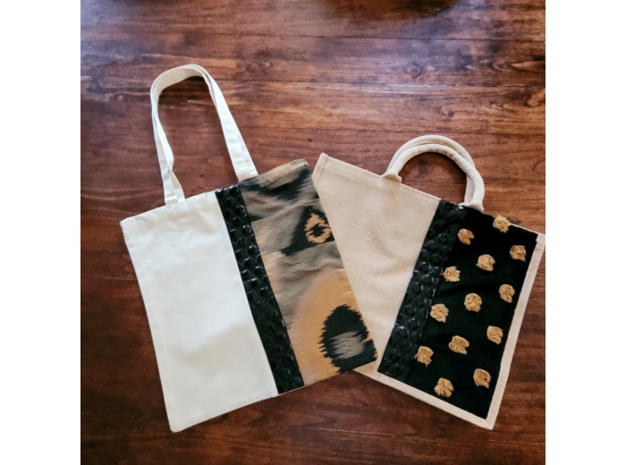 Ensemble Tote Bag et cabas coordonnés by "Le Grand Duc" ref 241113