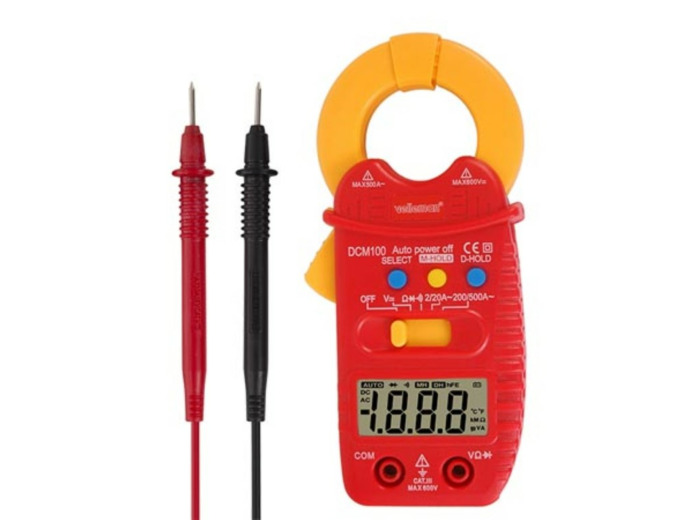 Pince ampèremétrique numérique, pour la mesure de courant CA jusqu'à 500 A, tension CA/CC jusqu'à 600 V, maintien des données