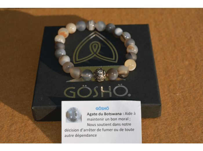 Bracelet GOSHO Agate du Botswana brillante