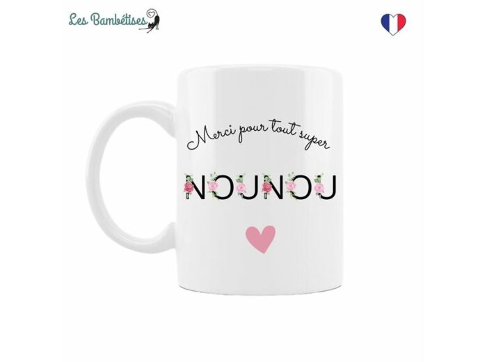 Tasse Nounou lettres fleuries Sunny - Jolie-Môme Guise