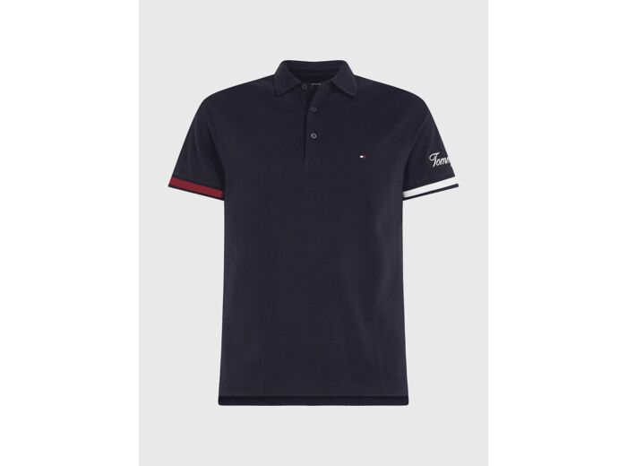 Polo à liserés Tommy hilfiger ajusté marine