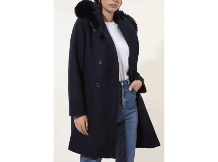 Manteau fausse fourrure marine LauraJo