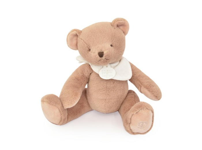 Doudou et Compagnie - L'OURS DOUDOU - Peluche Ours Marron Clair - Cadeau Naissance pour Filles et Garçons - 25cm - Apaisant et Réconfortant - Compagnon de Douceur