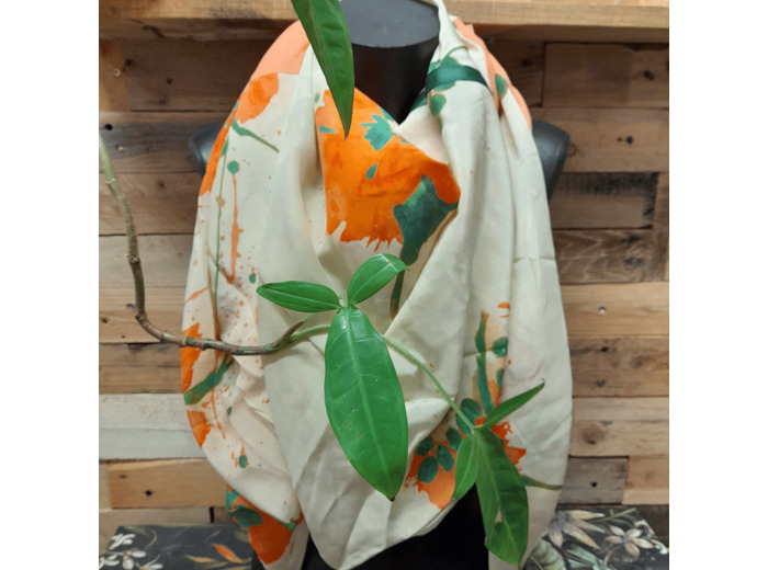 Foulard XL - MANILLE N°102 - Viscose/Coton - MARIE-LOUISE CREATIONS - Sur le trottoir d'en face