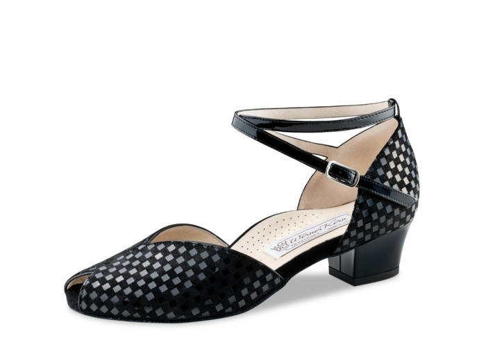 Sanna Werner Kern - Chaussure de danse daim chevreau / cuir verni noir