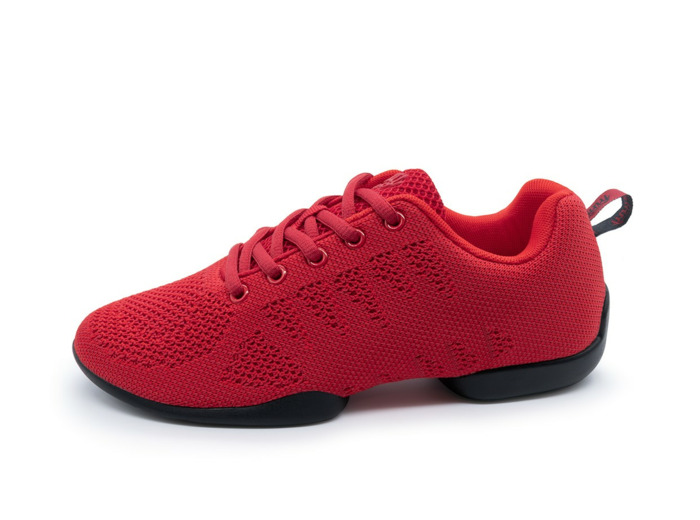 190-Bold - Baskets pour femme bi-semelle en tricot mesh de couleur rouge - Anna Kern