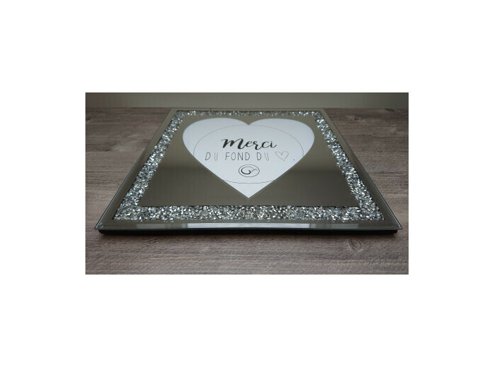 Cadre photo carré "effet miroir" pour format cœur - Zen Deco