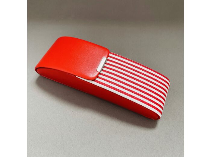 Etui à Lunettes Nautic Arrondi De La Marque L'Atelier Du Vieux Bourg Rouge Motif Marin