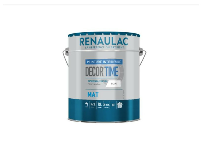 Peinture renaulac  gamme blanc mat  decortime 12 L 108 m²