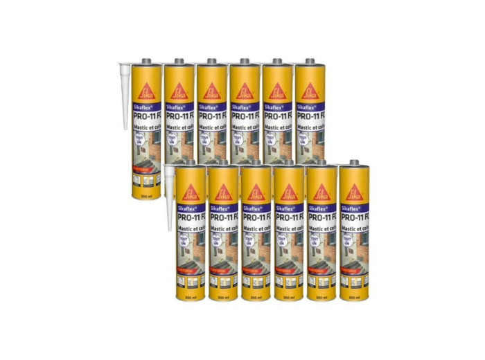 Lot de 12 mastics colles SIKA Sikaflex PRO 11 FC Purform - Blanc - 300ml