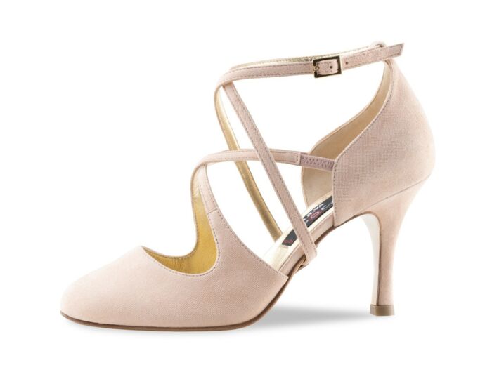 Valeria Nueva Epoca - Chaussures de danse daim brillant beige