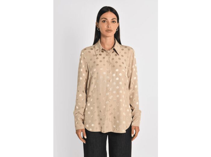 CHEMISE OVERSIZED POIS BELLA CHAMPAGNE