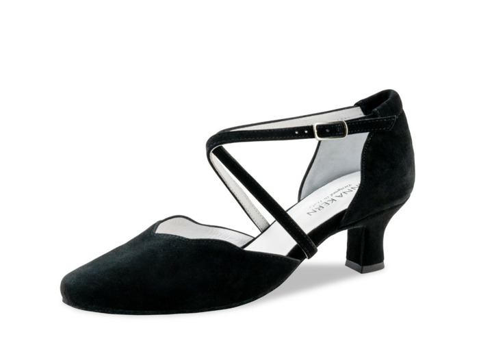 Denise 572-50 - Chaussures de danse fermées coupe V en daim noir - Anna Kern