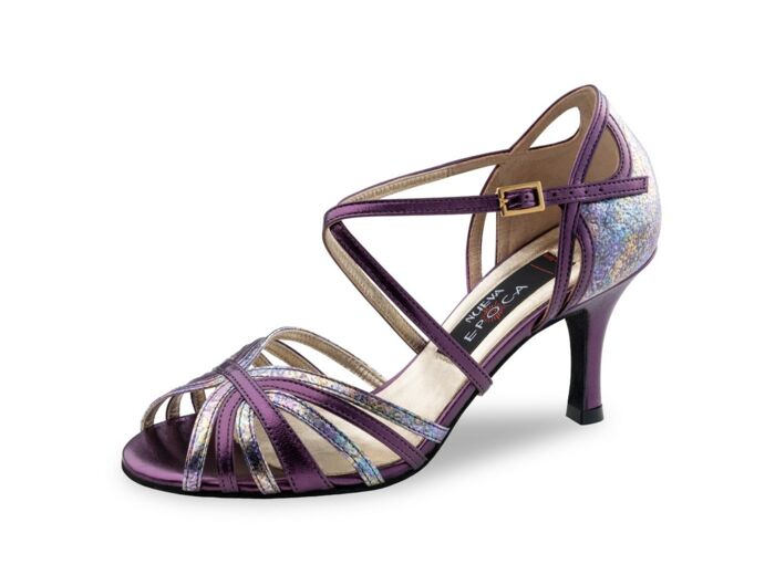 Camelia -  Chaussures de danse cuir chevreau violet - Nueva epoca