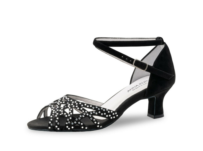 Clemence 960-50 - Chaussure de danse en velours noir à strass - Anna kern