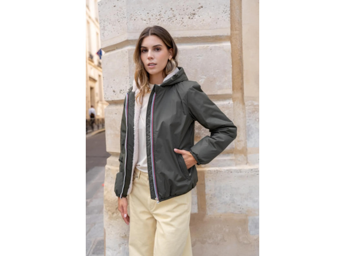 Imperméable kaki court fourré