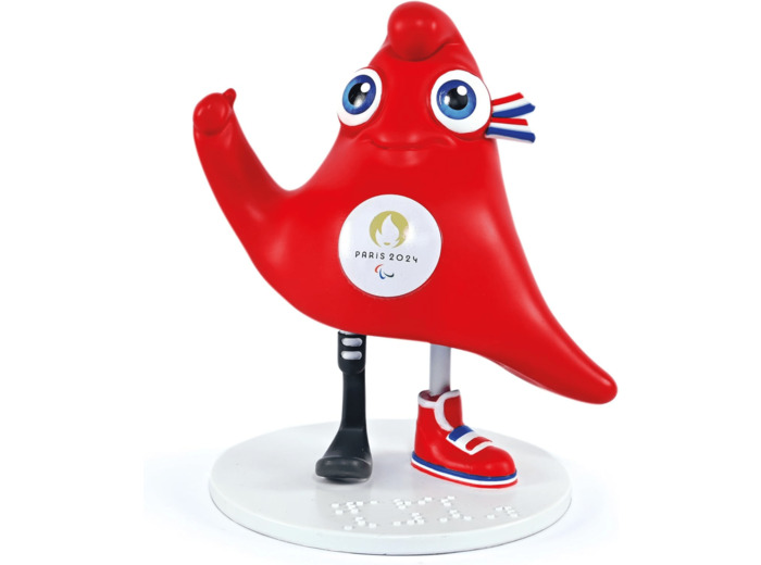 Doudou et Compagnie - Figurine Mascotte Phryge Paralympique - Licence Officielle des Jeux Olympiques et Paralympique de Paris 2024 - 16 cm - Rouge - JO2508 Figurine Paralympique 16 Cm