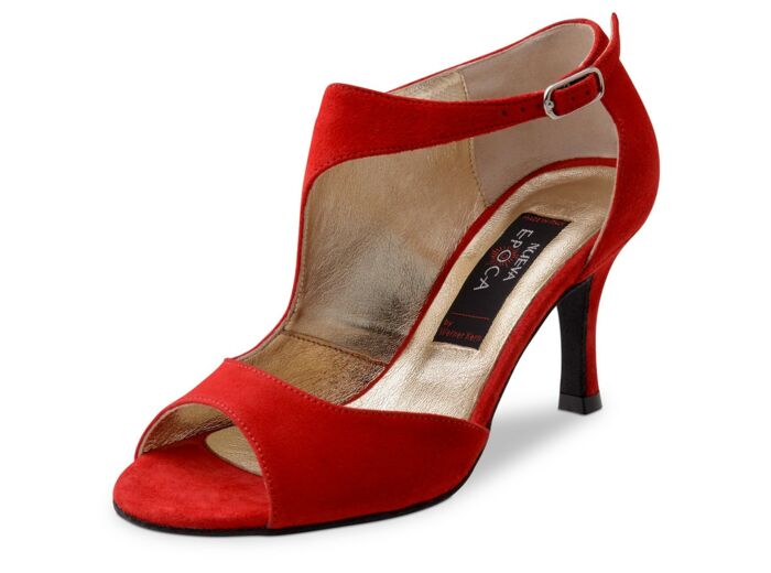 Linea - Chaussures de danse en nubuck rouge pour femme - Nueva Epoca