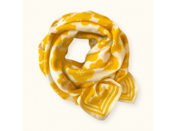 BIG FOULARD LATIKA "FLORA BOLD" CITRON