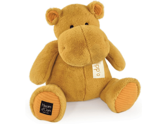 Histoire d'Ours - Peluche Hippopotame - HIPPO - Ocre - 40 Cm - Grande Peluche Douce et Mignonne pour les Calins - Idée Cadeau de Naissance et Anniversaire pour Enfants - L'HIPPO -