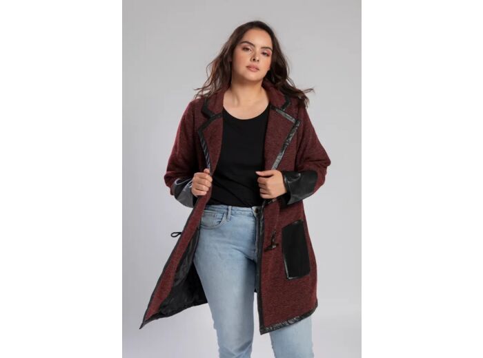 Veste/ manteau bordeaux et noir