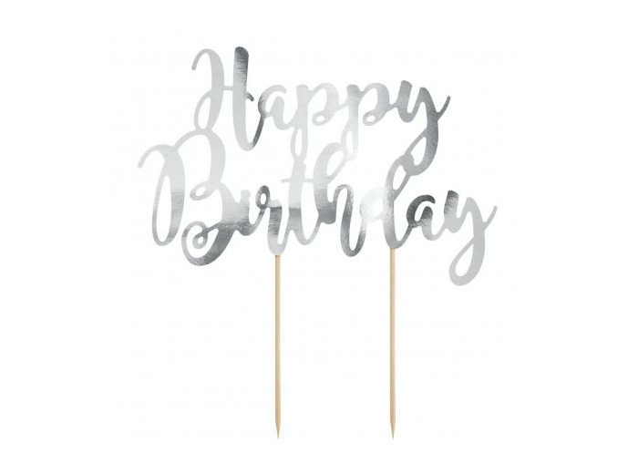 Cake topper Happy Birthday carton - Patiss&vous