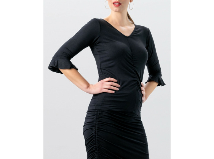 Talvi - Haut de danse noire  manches 3/4- Werner Kern