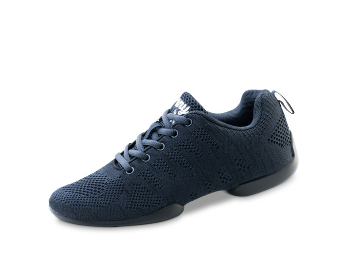 4030-Bold - Baskets pour homme bi-semelle en tricot mesh bleu et noir - Anna Kern