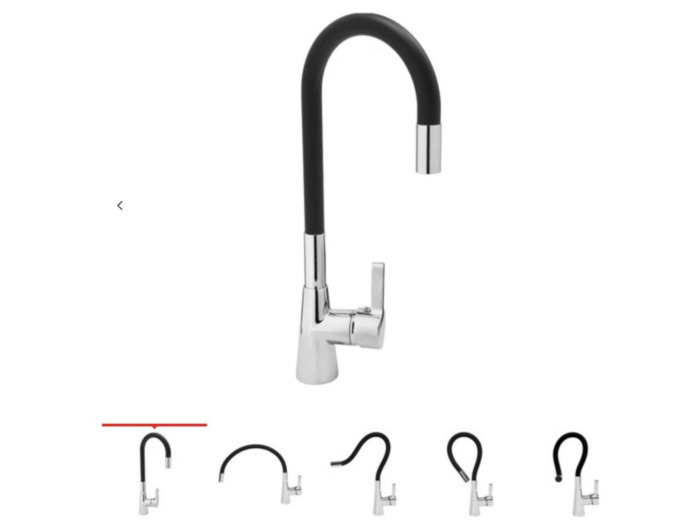 Mitigeur évier avec douchette  flexible couleur noir