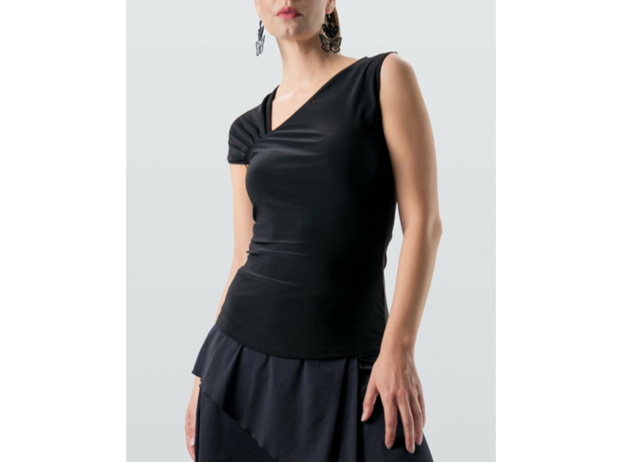 Yari - Haut de danse noire coupe asymétrique - Werner Kern