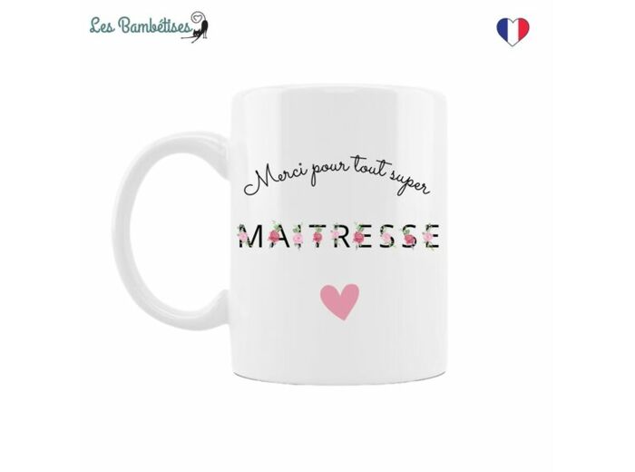 Mug maîtresse lettres fleuries Sunny - Jolie-Môme Guise