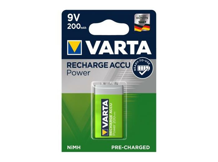 Accu 9V 200mAH NIMH VARTA