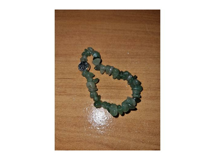 Bracelet, perles chips aventurine verte, fait main
