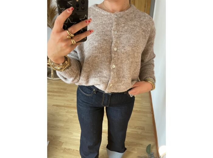 Pull Gilet Taupe